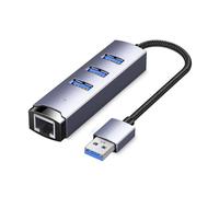 Adaptador USB / tipo C a Gigabit RJ45 Ethernet USB 3.0, multipuertos, divisor para transferencia de datos de alta velocidad, divisor USB multipuertos de 5 Gbps