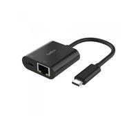 Adaptador usb tipo c a usb tipo c - rj45 belkin macho - hembra - negro
