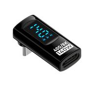 Adaptador USB tipo C, adaptador macho a hembra - Adaptador estéreo de 140 W macho a hembra tipo C | Comprobador de medidores de 40 Gbps, conector de monitoreo de carga, adaptador de