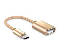 Adaptador USB tipo C, cable pequeño de nailon trenzado, doble interfaz para dispositivos OS Systemn y almacenamiento externo contra diseños de torsión