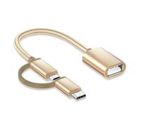 Adaptador USB tipo C, cable pequeño de nailon trenzado, doble interfaz para dispositivos OS Systemn y almacenamiento externo contra diseños de torsión