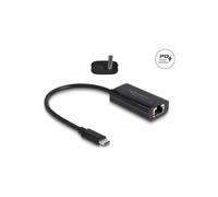 Adaptador USB Tipo-C - DELOCK - 61026 - Gigabit LAN - Power Delivery 100W - Blanco