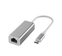 Adaptador USB Tipo C Ethernet Tarjeta de Red a RJ45 100/1000Mbps USB3.0 Cable Internet LAN for PC Ventana Android ESSEIEIE(USB C Silver 100Mbps)