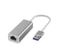 Adaptador USB Tipo C Ethernet Tarjeta de Red a RJ45 100/1000Mbps USB3.0 Cable Internet LAN for PC Ventana Android ESSEIEIE(USB Silver 100Mbps)