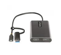 Adaptador usb tipo c - usb tipo a a 2x hdmi startech 0.3m - macho - hembra - gris