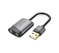 Adaptador usb vention cdkhb/ usb macho - 2xjack 3.5 hembra