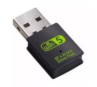Adaptador USB WiFi Bluetooth, receptor externo de red inalámbrica de 600 Mbps de doble banda 2.4/5 GHz, mini dongle WiFi para PC/portátil/computadora de escritorio sin controlador