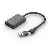 Adaptador Vention ACYHB USB-C Macho + USB-A Macho a HDMI Hembra 1080P Gris 0.15m