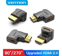 Adaptador HDMI 4K 90° Vention AIOB0 Macho a Hembra Conectores Chapados en Oro Negro