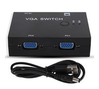 Adaptador VGA 2 en 1 Salida - Compartir Video Divisor Conmutador VGA Amplificador para Computadora, PC, Laptop, Escritorio, Monitor