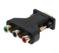 Adaptador VGA a componente, 15 pines macho a 3 - Para RCA hembra cable convertidor con conectores chapados en oro - Para PC - Para Mac - Para proyector de DVD - Para HDTV,