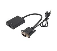 Adaptador VGA a HDMI con Audio, 1080P Convertidor VGA Macho a HDMI Hembra, Cable para Computadora Computadora de Escritorio Computadora Portátil PC Monitor Proyector HDTV
