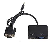 Adaptador VGA a HDMI VGA, VGA a VGA Convertidor Divisor HDMI Compatible con Adaptador de Pantalla Dual, Adaptador HDMI VGA para Computadora, Monitor, Proyect(Negro)