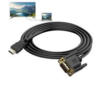 Adaptador VGA genérico - Convertidor HD | Cable adaptador PC Monitor, transmisión de vídeo completo 1080p, 1,8 m, negro, sin interferencia para proyector y escritorio, Convertidos