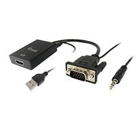 Adaptador equip vga macho a hdmi hembra con audio jack 3.5pulgadas 119038