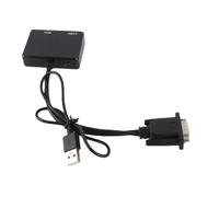 Adaptador VGA Multipuerto con Puerto de Audio, Instalación Rápida Plug and Play para Computadoras, Material ABS, para Accesorios de Computadora (Black)