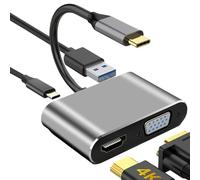 Adaptador VGA USB C a DVI, convertidor macho a hembra multipantalla | Video convertidor macho UHD 4K macho a hembra,HDTV Port Hub portátil para entretenimiento de juegos