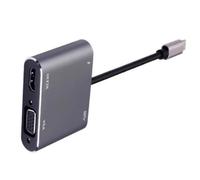 Adaptador VGA USB C de aluminio con salida 4K de transferencia de datos USB y carga de suministro de energía de 100 W, adecuado para laptop, hub USB C