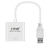 Adaptador Vídeo USB 3.0 Macho A VGA Hembra 1080P LinQ Blanco