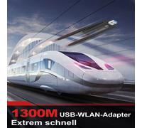 Adaptador Wi-Fi de doble banda ultrarrápido, 1300 Mbps, compatible con 802.11AC, adaptador de red USB 3.0, para streaming y juegos sin