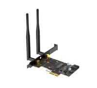 Adaptador WiFi PCIe X1 A M.2 con Disipador de Calor, Compatible con Módulos M.2 con Clave e, Inalámbrico de Escritorio de Doble Banda 2,4