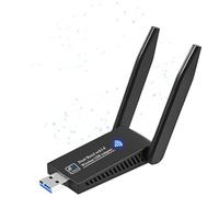 Adaptador WiFi USB para PC, Dual Band 5GHz/2.4GHz, USB 3.0, Antena Wi-Fi Externa Ajustable, Inalámbrico Receptor Tarjeta de Red, Compatible con Windows 11/10/8.1/8/7/XP, Mac OS 10.6-10.15