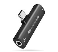 Adaptador y cargador de auriculares de audio USB C a 3.5 mm, conector USB C 2 en 1 HiFi DAC con adaptador de carga rápida de 27 W compatible con Galaxy S23 Ultra/S22+/A53/Note 20, Pixel 7/7Pro/6/6Pro