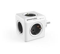 adaptador y enchufe multiple gris 5 tomas 120w