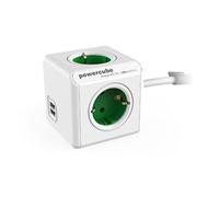 ADAPTADOR Y ENCHUFE MULTIPLE VERDE 4 TOMAS + 2 USB ALARGO 1,5M 1402GN/DEEUPC