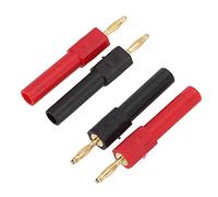 Adaptadores Conector Banana Macho 2 mm a Hembra 4 mm - 5 Pares Rojo Negro para Instrumentos Medición y Protoboard con Cables Convertidores