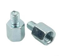 Adaptadores cromados para espejo de motocicleta de 10 mm hembra a 8 mm macho roscados en sentido horario para scooter y bicicleta