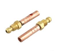 Adaptadores de antorcha de soldadura TIG, juego de 2 piezas para WP18, material de cobre con 55 mm de longitud y rosca 3/8 24UNF