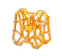 Adaptadores de bicicleta de aluminio para SPD y para pedales sin clip KEO que permiten la instalación del pedal de plataforma en carretera y MTB (dorado)