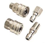 Adaptadores de conector de acero inoxidable para conectores de alta presión macho hembra NPT de conexión rápida para 3/8 pulgadas o 1/4 pulgadas (2 pares de 1/4 pulgadas)