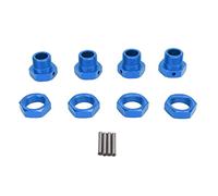 Adaptadores de cubo hexagonal de rueda RC, aleación de aluminio fuerte de 24mm, 4 Uds., adaptadores de cubo hexagonal de rueda RC de 24mm con pasadores de cubierta para 1/5 (Azul)