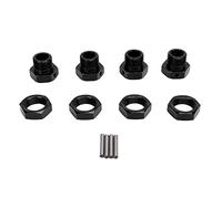 Adaptadores de cubo hexagonal de rueda RC, aleación de aluminio fuerte de 24mm, 4 Uds., adaptadores de cubo hexagonal de rueda RC de 24mm con pasadores de cubierta para 1/5 (Negra)