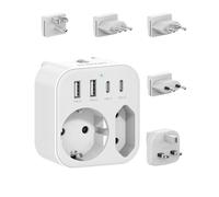 Adaptadores de Enchufe Internacionales, Enchufes de Viaje Universal con USB C, Adaptadores de Viaje para Estados Unidos, Reino Unido, Europa, Italia, Suiza