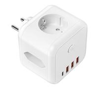 Adaptadores de Enchufe para Tomas de Corriente - Cargador De 3 AC con Ahorro De Espacio | Toma de Corriente con 3 Puertos USB - para Viajes Hogar Oficina Dormitorio Cocina Baño
