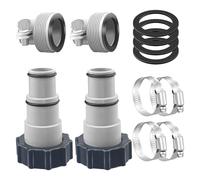 Adaptadores de manguera de piscina resistentes de 1.5 a 1.25 pulgadas con abrazaderas de bloqueo y arandelas para adaptador de manguera de sistemas