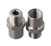 Adaptadores de pedal de bicicleta de acero inoxidable convertidor de 1/2 a 9/16 pulgadas para manivelas, extensor de pedal plateado que aumenta el factor Q por 20 mm para bicicleta de carretera MTB