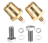 Adaptadores de Terminal de Batería M6, Conectores de Latón, Par de Terminales Positivo y Negativo con Rosca Externa M8 para Automóviles y Camiones