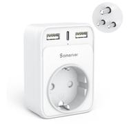 Adaptadores de Viaje adaptadores de Viaje India enchufes alemanes adaptadores de Viaje con 2 adaptadores de Enchufe USB 1usb c (3a) Tipo D