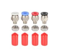 Adaptadores neumáticos industriales de PTFE, paquete de 4 unidades, puerto PC4, diseño de pérdida de flujo de aire, resistente a altas temperaturas, ajuste PTFE