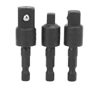 Adaptadores para Taladro Impacto 3 Pcs Hexagonal a Cuadrado, Set 1/4, 3/8 y 1/2 Pulgadas - Conversión Rápida y Resistente para Taladros Eléctricos y Atornilladores
