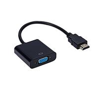 Adaptateur HDMI a VGA, Convertidor, chapado en oro, Full HD 1080p, tarjeta de vídeo Externa, Adaptateur MultiMonitor, Ordenador de sobremesa, Monitor, proyector (negro)