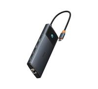 Adapter Hub 10in1 Baseus USB-C - 2xHDMI, 3xUSB-A, USB-C, RJ45, SD/TF, PD (Black), B00061800123-00