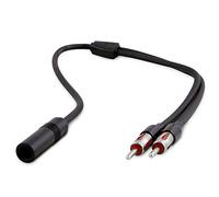 Adapter Universe Adaptador de antena en Y DIN ISO hembra a 2 machos divisor cable distribuidor adecuado para antena de coche, color negro