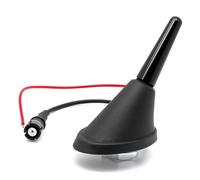 Adapter Universe Antena de varilla corta de 3 cm Antena de techo + base de antena Raku 2 zócalo con amplificador de 16 V Set adecuado para Universal - Antena de coche KFZ Autoradio