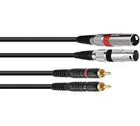 Adaptercable 2xXLR (M) / 2xRCA 3m bk