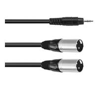 Adaptercable 3.5 Jack / 2xXLR (M) 3m bk